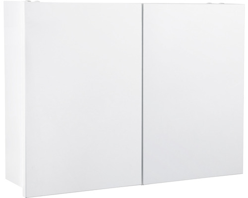 Vitt spegelskåp med två dörrar för badrummet
