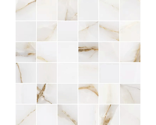 Mosaik granitkeramik 200000000000016613 vit 30 x 30 cm Mosaikplatta av marmor