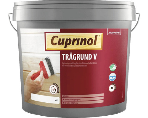 Trägrund CUPRINOL V vattenbaserad 10L vit Cuprinol Trägrund V träprimer i en grå hink
