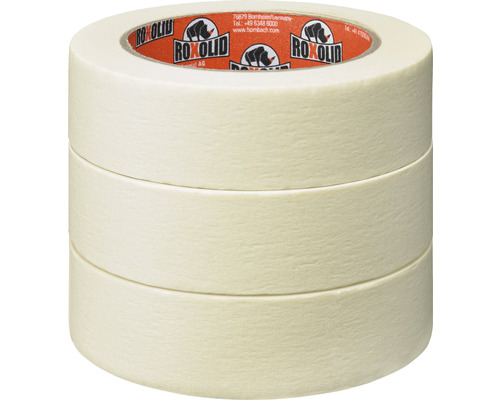 Maskeringstejp ROXOLID beige 30mm x 50m 3-pack Maskeringstejp ROXOLID beige 30mm x 50m 3-pack
