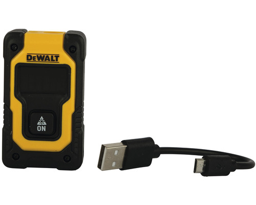 Lasermätare med DeWalt-logotyp och USB-kabel