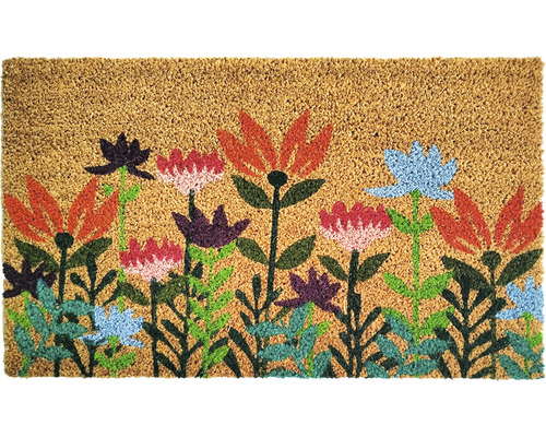 Kokosmatta Flowers flerfärgad 40x60cm