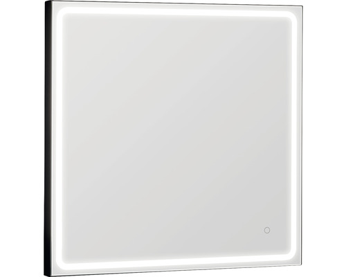 Fyrkantig spegel med LED-belysning för badrum