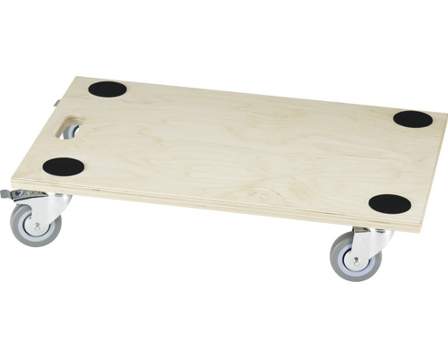 Transportplatta TARROX Atlas Economy 590x390mm Möbelrulle i trä med handtag och fyra hjul