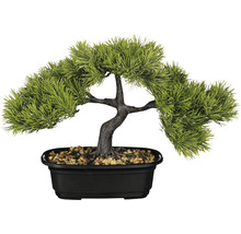 Konstgjord bonsaiträd i kruka med stenar