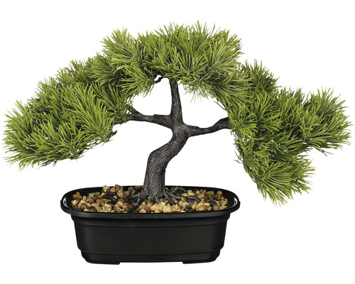 Konstväxt MICA bonsai i kruka 33x17x26cm grön Konstgjord bonsaiträd i kruka med stenar