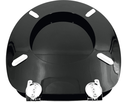 Svart toalettsits med fäste