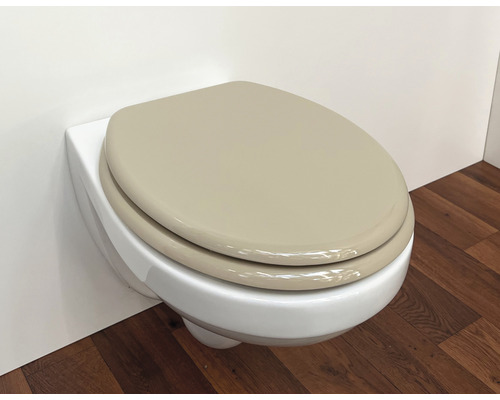 Vägghängd toalett med djup spolning och toalettsits