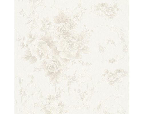 Tapet A.S. CRÉATION pearl blomma silver vit 30647-2 Tapet med rosmotiv
