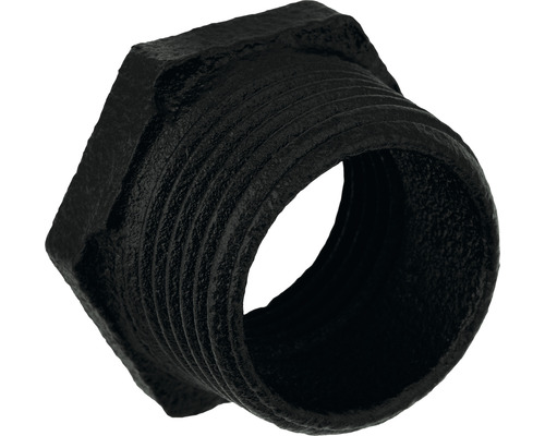 Svart gängmuff av gjutjärn