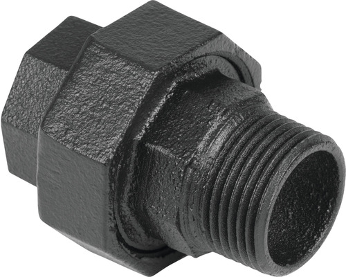 Svart rörnippel med gänga