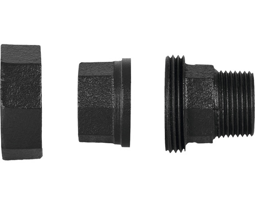 Tre svarta formbara gjutjärnsbeslag