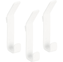 Klädkrok ELFA dubbel för förvaringsskena 3-pack vit 471410
