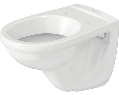 Vägghängd toalett DURAVIT D-Code utan WC-sits vit blank djupspolande P-lås Vägghängd toalettstol med djup spolning av sanitetskeramik
