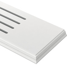 Detaljvy av en vit badkarsbricka med spår