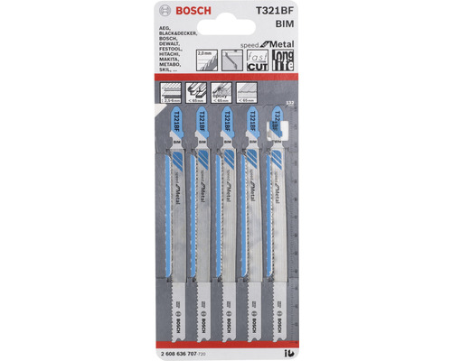 Sticksågblad BOSCH T 321 BF metall 5-pack