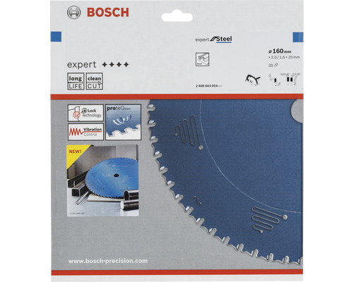 Bosch Logo. Expert Steel sågblad med en diameter på 160 millimeter, lämplig för stål.
