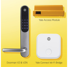 Yale Doorman V2 och V2N dörrlås, Yale Access-modul och Yale Connect Wi-Fi-brygga