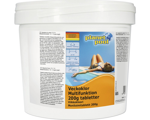 Veckoklor PLANET POOL Multifunktion 200g tabletter 3kg Planet Pool Multifunktionellt veckoklor 200g tabletter