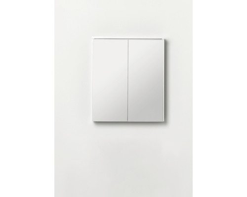 Spegelskåp HAFA Edge trä vit matt LED 60x70 cm