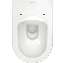 Duravit vägghängd toalett med djup spolning utan spolkant, uppifrån