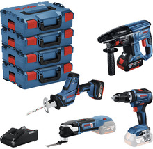 Verktygspaket BOSCH 18V 4 maskiner inkl. 2x5.0Ah batterier och laddare L-BOXX VVS
