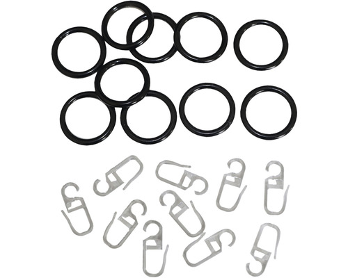 Set med tätningsringar och fästklämmor