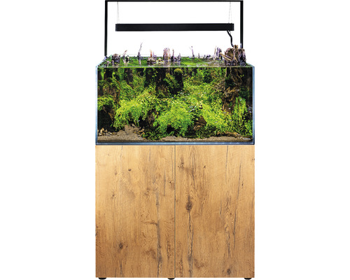 Komplett akvarium med underskåp och växter