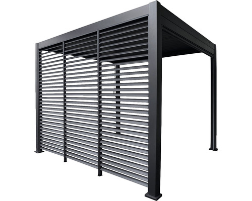 Fristående terrassmarkis i aluminium med lameller