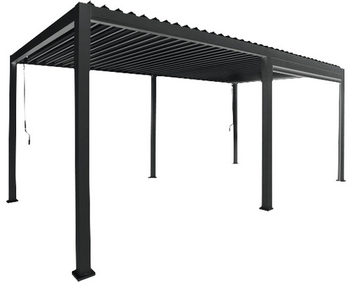 Fristående svart pergola för trädgården