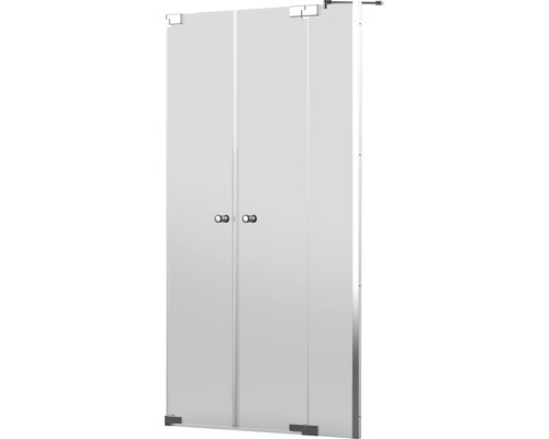 Tvådelad duschvägg i glas med handtag