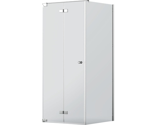 Hörndusch med två glasdörrar