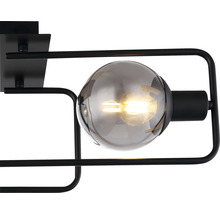 Svart taklampa med grå glödlampa