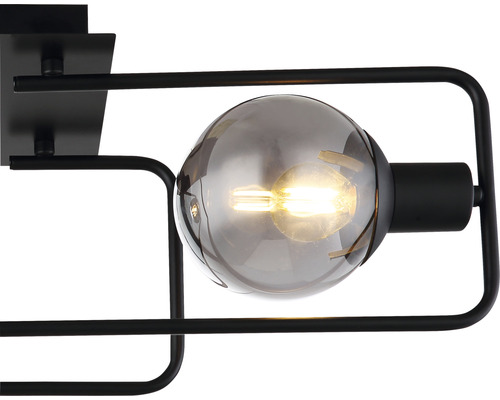 Svart taklampa med grå glödlampa