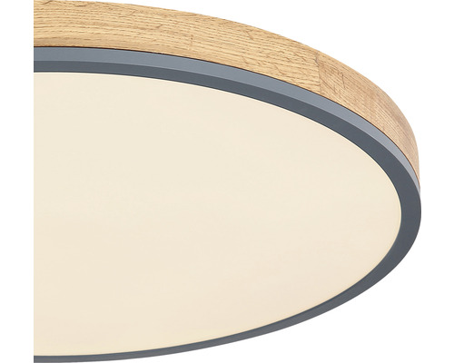 Rund taklampa med träram