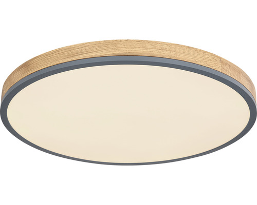 Rund taklampa med träram