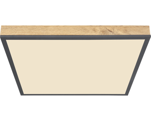 Taklampa med trädekor och grå kant