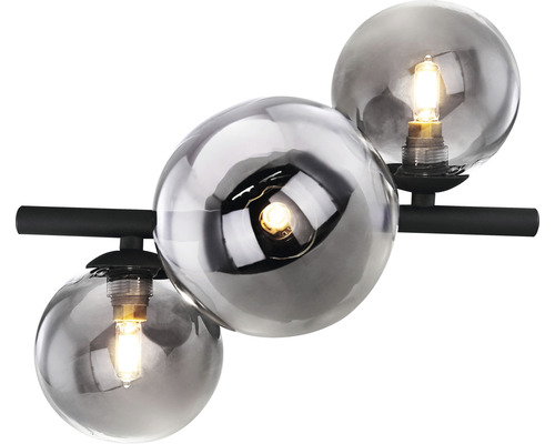 Taklampa med tre sfäriska lampskärmar