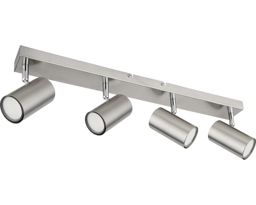Taklampa med fyra spotlights i metall