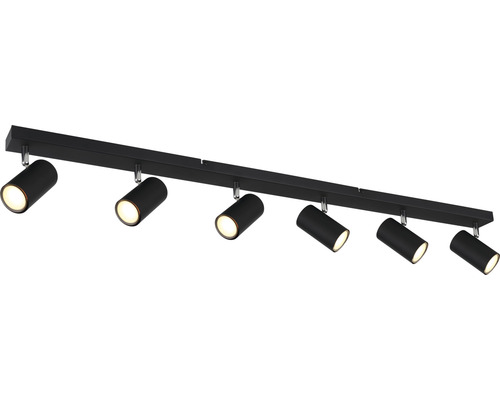Svart taklampa med sex spotlights