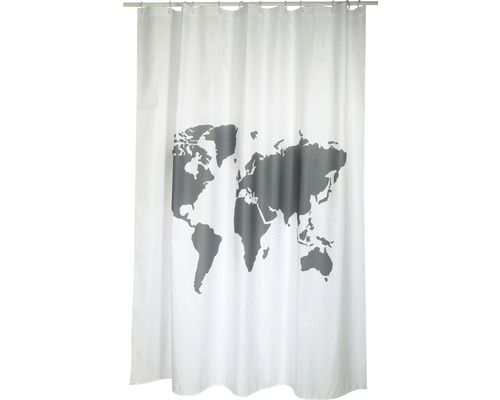 Duschdraperi med världskartmönster