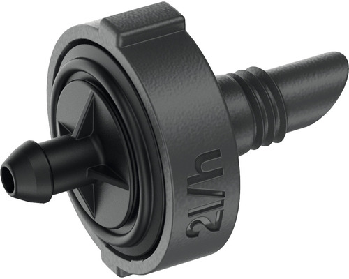 Droppare med ett vattenflöde på 2 liter per timme för bevattning