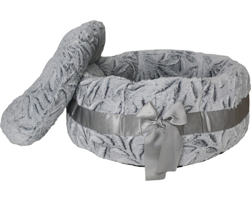 Grå djurbädd med rosett