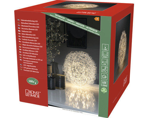 Förpackning av en LED-dekorationsboll, 30 cm i diameter, med 160 lysdioder