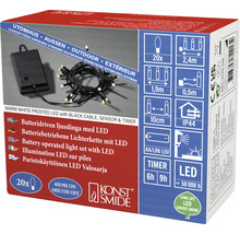 Batteridriven LED-ljusslinga med svart kabel för utomhusbruk