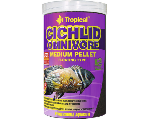 Fiskfoder TROPICAL Cichlid Omnivore medium pellet