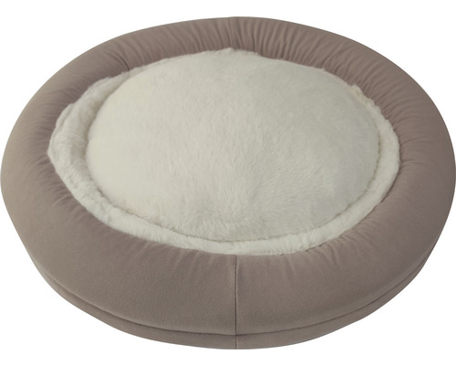 Rund djurbädd med mjuk liggyta