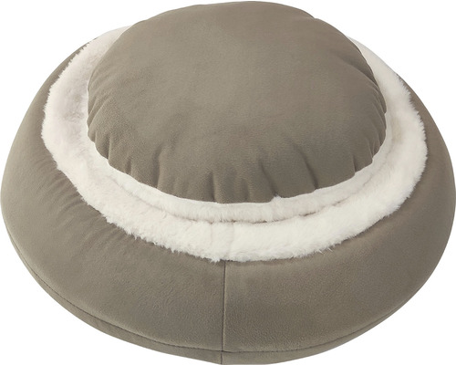 Grå djurbädd med plyschkant