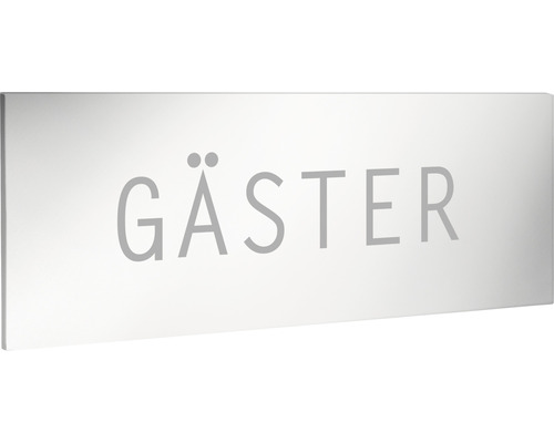 Dörrskylt Gäster SMEDBO Xtra självhäftande 60 mm rostfritt stål blank FK952 Dörrskylt för gäster