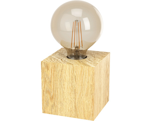 Bordslampa EGLO Vintage Prestwick LED-lampa med träsockel